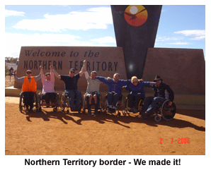 Foxtrot Papa wheelies at the Northern Territory border