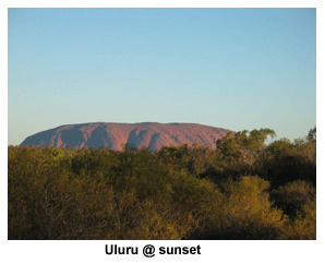 Uluru at the start of sunset