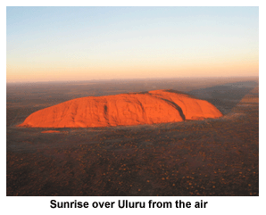 Sunrise over Uluru from the air (Ayres Rock)