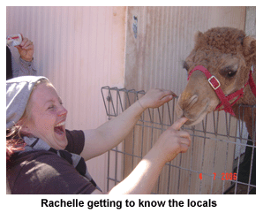 Rachelle getting to know the locals