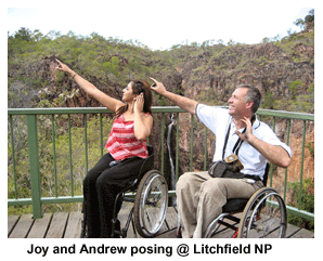 Joy and Andrew posing at Litchfield National Park