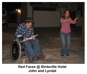 Red Faces at Birdsville, John and Lyndal