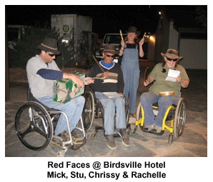 Red Faces at Birdsville, Mick, Stu, Chrissy and Rachelle